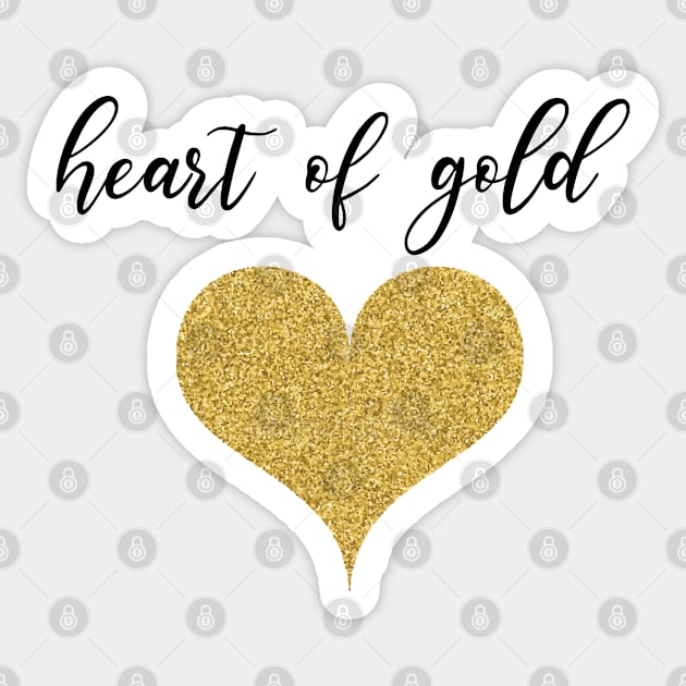 Heart of Gold Sparkles Sticker by SharksOnShore
